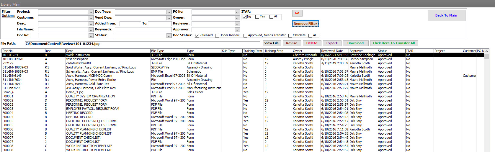 Control of Document Search